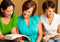 women studying bible